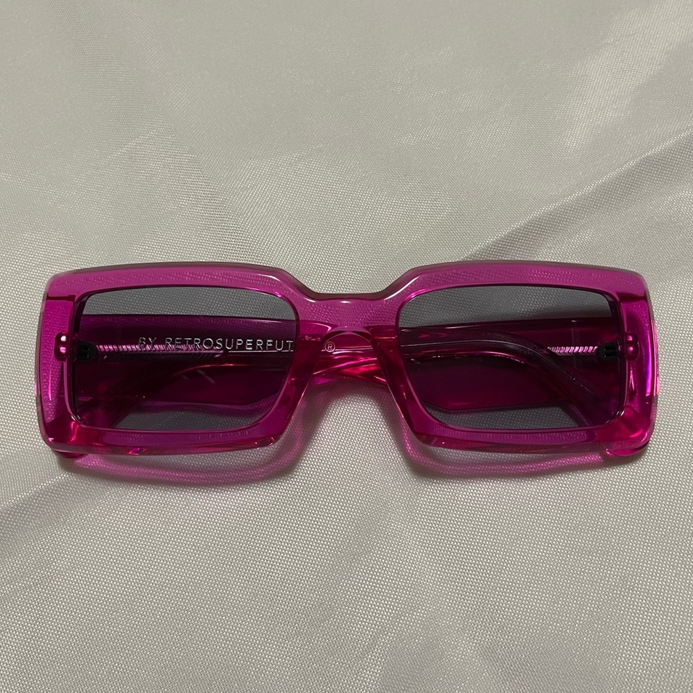 RetroSuperFuture Hot Pink Rectangular Sunglasses